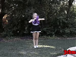 teenager chick Zoey is a black lollipop slurping cheerleader